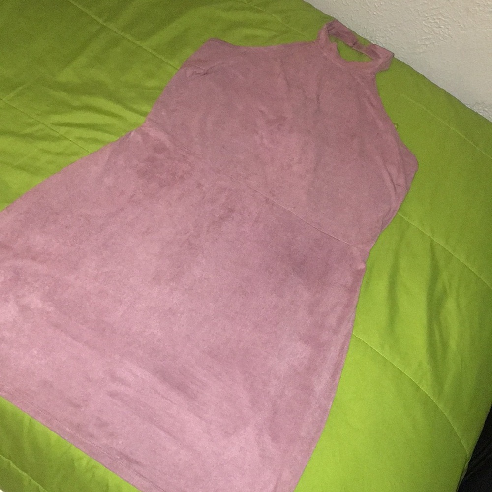 Soft lilac halter bodycon dress